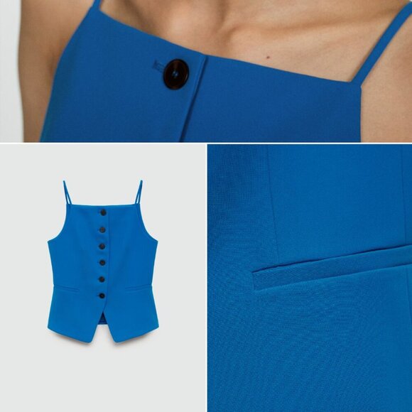 MANGO Halter-neck gilet with buttons Size S NEW WITH TAG! - Picture 5 of 11